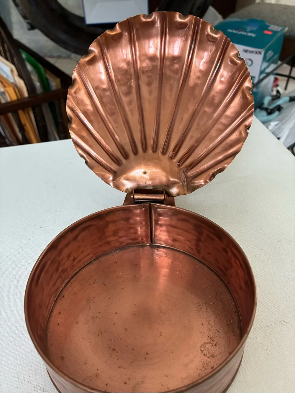 Decorative Copper Covered Pan with Handle